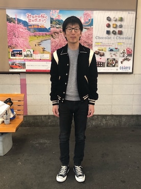「CELINE（セリーヌ）のアイテム（ブルゾン）」を使った、Daisuke Aさん（メンズ・168cm）の冬コーディネート