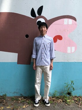 「記念撮影」｜Daisuke Aさん（メンズ・168cm）の春コーディネート