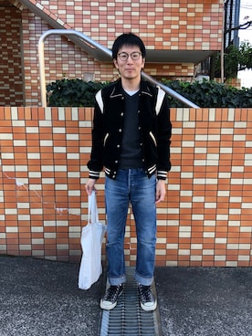 「CELINE（セリーヌ）のアイテム（ブルゾン）」を使った、Daisuke Aさん（メンズ・168cm）の秋コーディネート