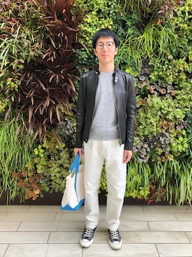 「MIHARAYASUHIRO（ミハラヤスヒロ）のアイテム（ライダースジャケット）」を使った、Daisuke Aさん（メンズ・168cm）の秋コーディネート