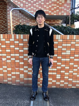 「CELINE（セリーヌ）のアイテム（ブルゾン）」を使った、Daisuke Aさん（メンズ・168cm）の冬コーディネート