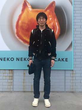 「CELINE（セリーヌ）のアイテム（ブルゾン）」を使った、Daisuke Aさん（メンズ・168cm）の春コーディネート