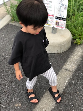 「黒」｜「アイテム（ママ＆ベビー）」を使った、chiharu☺︎aoiさん（キッズ・90cm）の夏コーディネート