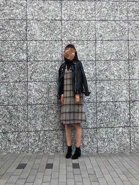 「gray」｜「アイテム（ワンピース/ドレス）」を使った、momijiさん（レディース・149cm）の秋コーディネート