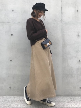 「Doux archives Hamac（ドゥアルシーヴ アマーク）のアイテム」を使った、makiさん（レディース・160cm）の秋コーディネート