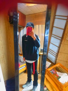 「古着のアイテム（Tシャツ/カットソー、ブラック系）」を使った、りよんさん（メンズ・163cm）の夏コーディネート