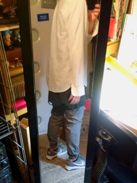 「古着のアイテム（シャツ/ブラウス、ホワイト系）」を使った、りよんさん（メンズ・163cm）の夏コーディネート