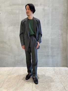 「Tシャツ/カットソー」｜「アイテム（スリッポン）」を使った、0nhさん（メンズ・165cm）の夏コーディネート