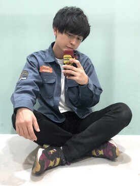 「patagonia」｜「アイテム（ミリタリージャケット）」を使った、酒井大輝さん（メンズ・178cm）の冬コーディネート