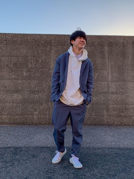 「ASTRONOMY（アストロノミー）のアイテム（テーラードジャケット）」を使った、たくみさん（メンズ・171cm）の冬コーディネート