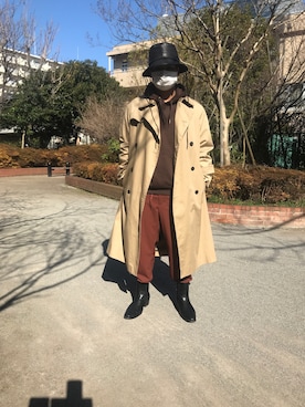 「u170」｜「アイテム（トレンチコート）」を使った、Alex さん（メンズ・168cm）の冬コーディネート