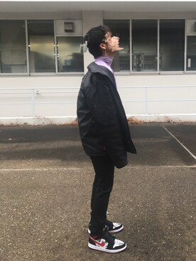 「PRADA（プラダ）のアイテム（ブルゾン）」を使った、Alex さん（メンズ・168cm）の冬コーディネート