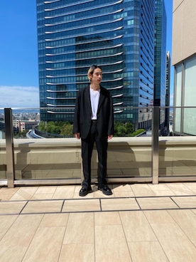 「ユナイテッドアローズ」｜「アイテム（スラックス）」を使った、Syunsuke Mizuhataさん（メンズ・185cm）の秋コーディネート