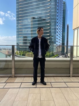 「ユナイテッドアローズ」｜「アイテム（スタジャン）」を使った、Syunsuke Mizuhataさん（メンズ・185cm）の秋コーディネート