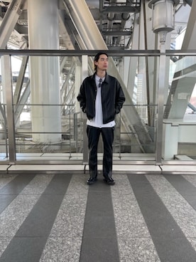 「ユナイテッドアローズ」｜「アイテム（ブルゾン）」を使った、Syunsuke Mizuhataさん（メンズ・185cm）の冬コーディネート