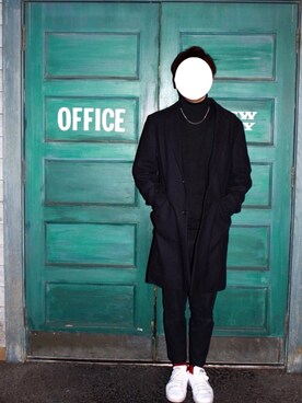 「SENSE OF PLACE by URBAN RESEARCH（センスオブプレイスバイアーバンリサーチ）のアイテム（チェスターコート）」を使った、Rgさん（メンズ・173cm）の冬コーディネート