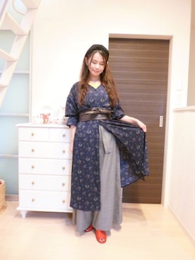 「グレンチェック」｜「アイテム（シャツワンピース）」を使った、sara375さん（レディース・154cm）の秋コーディネート