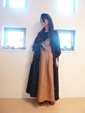 「グレンチェック」｜「アイテム（シャツワンピース）」を使った、sara375さん（レディース・154cm）の秋コーディネート