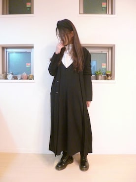 「NATURAL BEAUTY BASIC（ナチュラルビューティーベーシック）のアイテム（オールインワン・サロペット）」を使った、sara375さん（レディース・154cm）の秋コーディネート