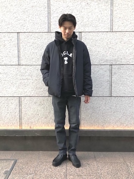 「RECOMMEND  ITEM STYLING」｜「アイテム（ダウンジャケット/コート）」を使った、shohei kusakaさん（メンズ・175cm）の秋コーディネート