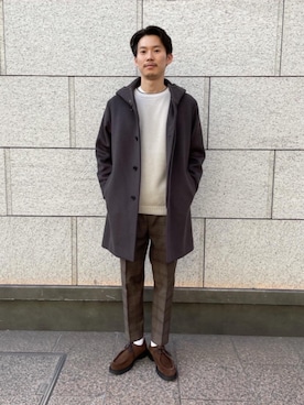 「RECOMMEND  ITEM STYLING」｜「アイテム（モカシン/デッキシューズ）」を使った、shohei kusakaさん（メンズ・175cm）の冬コーディネート