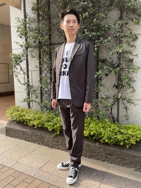 「WWS（ワークウェアスーツ）のアイテム」を使った、shohei kusakaさん（メンズ・175cm）の春コーディネート