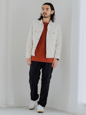 「GERMAN TRAINER（ジャーマントレーナー）の[ ジャーマントレーナー ] SC GERMAN TRAINER スニーカー（スニーカー、ホワイト系）」を使った、kobayashi2896さん（メンズ・178cm）の夏コーディネート