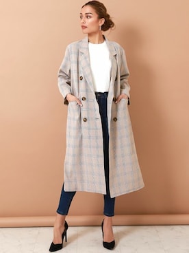 「ロングジャケット」｜「アイテム（その他アウター）」を使った、ANAP Alluge Officialさん（レディース・167cm）の冬コーディネート