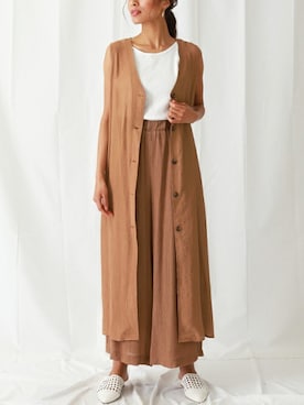 「アイテム（パンツ、イエロー系）」を使った、ANAP Alluge Officialさん（レディース・163cm）の夏コーディネート