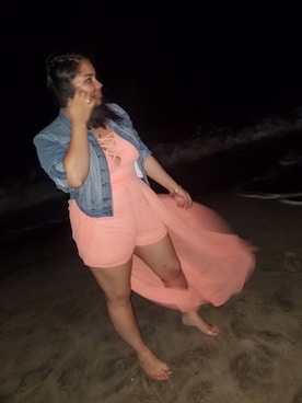 「model」｜「アイテム（ジャケット/アウター）」を使った、Amieeさん（レディース・153cm）の秋コーディネート