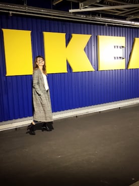 「Ungrid（アングリッド）のインディゴフレイドヘムストスリ（デニムパンツ）」を使った、satoさん（レディース・167cm）の冬コーディネート