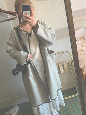 「ディズニー」｜「アイテム（PC・スマホグッズ/家電）」を使った、ちゃばしらさん（レディース・155cm）の春コーディネート