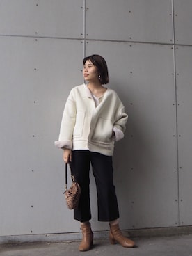 「KBF（ケイビーエフ）のアイテム（ブルゾン）」を使った、てじさん（レディース・159cm）の秋コーディネート