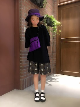 「RAGEBLUE（レイジブルー）のアイテム（ハット）」を使った、tani.さん（レディース・154cm）の春コーディネート