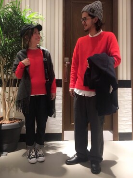 「RAGEBLUE（レイジブルー）のアイテム（チェスターコート）」を使った、tani.さん（レディース・154cm）の秋コーディネート