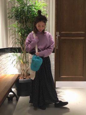 「RAGEBLUE（レイジブルー）のアイテム（キャップ）」を使った、tani.さん（レディース・154cm）の冬コーディネート