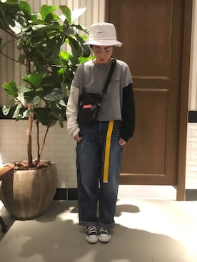 「RAGEBLUE（レイジブルー）のアイテム（ハット）」を使った、tani.さん（レディース・154cm）の冬コーディネート
