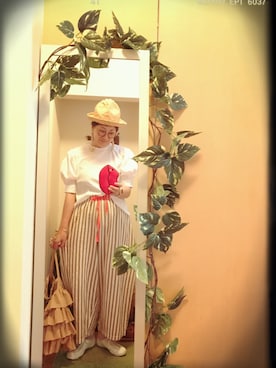 「cherpa（シェルパ）のアイテム」を使った、えちご屋さん（レディース・167cm）の夏コーディネート