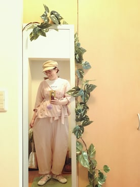 「Orobianco（オロビアンコ）のアイテム（帽子）」を使った、えちご屋さん（レディース・168cm）の夏コーディネート