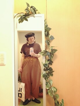 「casselini」｜「アイテム（ハンチング/ベレー帽）」を使った、えちご屋さん（レディース・168cm）の夏コーディネート