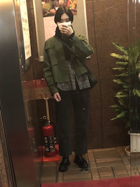 「黒髪ショート」｜ミドリ(相互目的のフォロー遠慮します)さん（レディース・161cm）の冬コーディネート