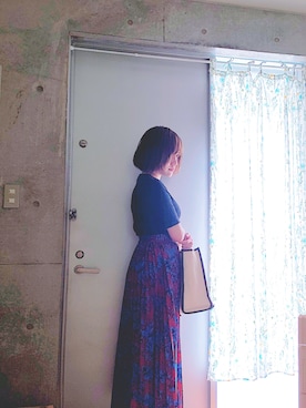 「UNIQLO（ユニクロ）のリブハイネックT（5分袖）（Tシャツ/カットソー）」を使った、AYAKA🌼さん（レディース・160cm）の夏コーディネート