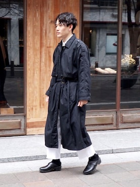 「Levi's」｜「アイテム（トレンチコート）」を使った、tom🐶さん（メンズ・167cm）の冬コーディネート