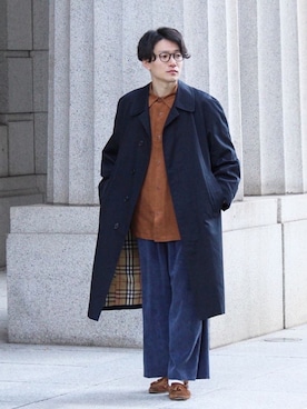 「アイテム（ステンカラーコート）」を使った、tom🐶さん（メンズ・167cm・20代）の冬コーディネート