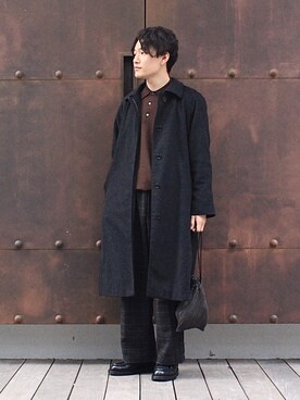 「アイテム（ステンカラーコート）」を使った、tom🐶さん（メンズ・167cm・20代）の冬コーディネート