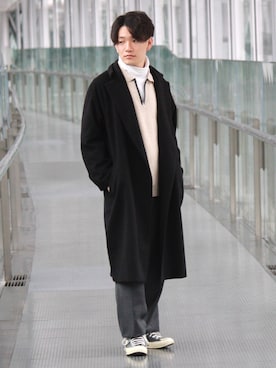 「UNIQLO（ユニクロ）のタートルネックT（長袖）（Tシャツ/カットソー）」を使った、tom🐶さん（メンズ・167cm）の冬コーディネート