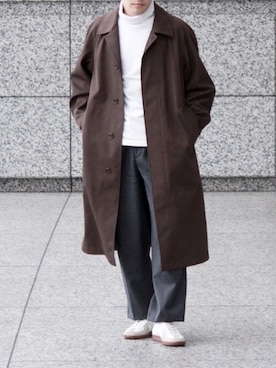 「UNIQLO（ユニクロ）のタートルネックT（長袖）（Tシャツ/カットソー）」を使った、tom🐶さん（メンズ・167cm）の冬コーディネート