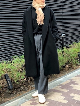 「UNIQLO（ユニクロ）のタートルネックT（長袖）（Tシャツ/カットソー）」を使った、tom🐶さん（メンズ・167cm）の冬コーディネート