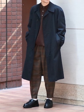 「アイテム（ステンカラーコート）」を使った、tom🐶さん（メンズ・167cm・20代）の冬コーディネート