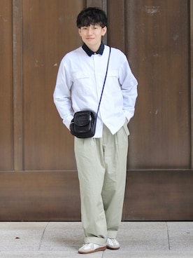 「シャツオンシャツ」｜「アイテム（バッグ）」を使った、tom🐶さん（メンズ・167cm）の春コーディネート